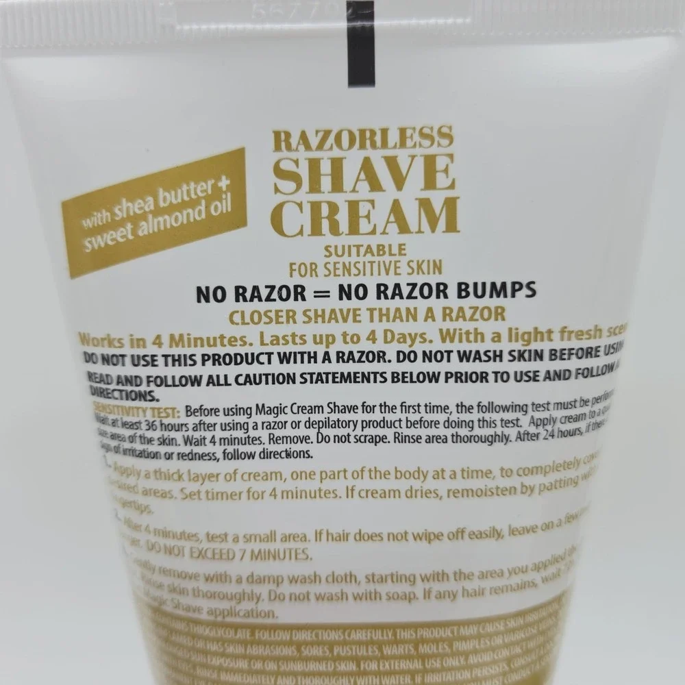 Lot Of 5 Magic Hair Removal Razorless Shave Cream For Sensitive Skin 6oz Each